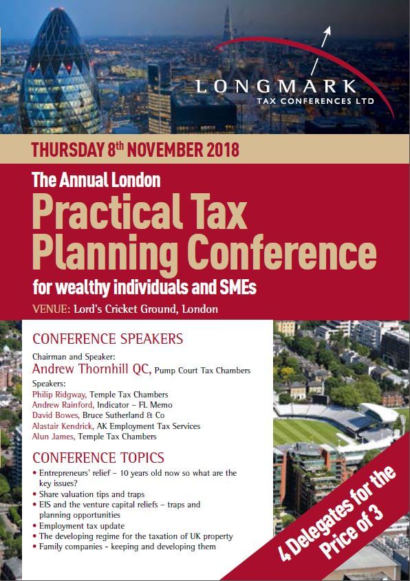 Longmark Tax Conferences Ltd Presents: The Annual London Practical Tax Planning Conference